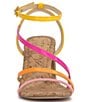 Color:Bubble Gum - Image 6 - Reyvin Colorblock Strappy Block Heel Sandals