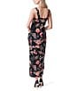 Color:Black - Image 2 - Roslyan Floral Printed Side Slit Slip Dress