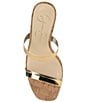 Color:Gold - Image 6 - Samhita Metallic Strap Cork Platform Sandals