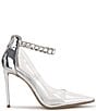 Color:Clear/Silver - Image 2 - Samiyah Clear Jewel Embellished Ankle Strap Pumps