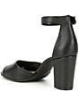 Color:Black Leather - Image 3 - Sherron Leather Ankle Strap Block Heel Sandals