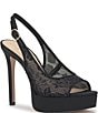Jessica Simpson Sibilla Lace Slingback Peep Toe Platform Pumps - Image 1