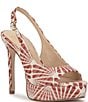 Jessica Simpson Sibilla Raffia Patterned Slingback Platform Sandals - Image 1
