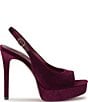 Jessica Simpson Sibilla Velvet Slingback Peep Toe Platform Pumps - Image 2