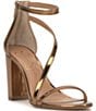 Color:Bronze - Image 1 - Sloyan Metallic Strappy Block Heel Sandals