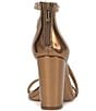 Color:Bronze - Image 3 - Sloyan Metallic Strappy Block Heel Sandals