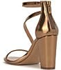 Color:Bronze - Image 4 - Sloyan Metallic Strappy Block Heel Sandals