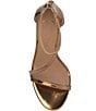 Color:Bronze - Image 6 - Sloyan Metallic Strappy Block Heel Sandals