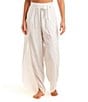 Color:White - Image 1 - Solid Tie Waist Beach Swim Cover-Up Pant