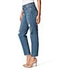 Color:On The Run - Image 1 - Spotlight Destructed Detail High Rise Straight Jeans