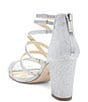 Color:Silver - Image 4 - Stassey Glitter Strappy Block Heel Sandals