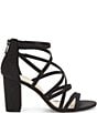 Color:Black - Image 2 - Stassey Glitter Strappy Block Heel Sandals