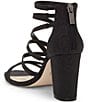 Color:Black - Image 4 - Stassey Glitter Strappy Block Heel Sandals