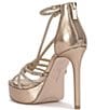 Color:Champagne - Image 4 - Suvrie Metallic Rhinestone Strappy Platform Dress Sandals