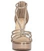 Color:Champagne - Image 5 - Suvrie Metallic Rhinestone Strappy Platform Dress Sandals