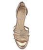 Color:Champagne - Image 6 - Suvrie Metallic Rhinestone Strappy Platform Dress Sandals