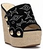 Color:Black - Image 1 - Vadim Suede Studded Espadrille Wedge Sandals