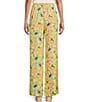 Color:Almost Apricot/Candy Hibiscus - Image 2 - Winnie High Rise Printed Wide Leg Pants