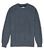 Color:Navy - Image 1 - Angler Oystex Wool Blend Cable Knit Sweater