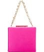 Color:Neon Pink - Image 1 - Jewel Badgley Mischka Satin Box Crystal Chain Clutch Bag