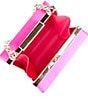 Color:Neon Pink - Image 3 - Jewel Badgley Mischka Satin Box Crystal Chain Clutch Bag