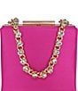 Badgley Mischka Jewel by Badgley Mischka Satin Box Crystal Chain Clutch Bag, Color:Hot Pink - Image 1