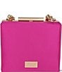 Badgley Mischka Jewel by Badgley Mischka Satin Box Crystal Chain Clutch Bag, Color:Hot Pink - Image 2