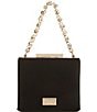 Badgley Mischka Jewel by Badgley Mischka Satin Box Crystal Chain Clutch Bag, Color:Black - Image 1