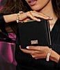 Badgley Mischka Jewel by Badgley Mischka Satin Box Crystal Chain Clutch Bag, Color:Black - Image 4