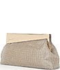 Badgley Mischka Jewel by Badgley Mischka Ivy Asymmetrical Crystal Pouch Clutch, Color:Gold - Image 4