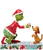 Jim Shore The Grinch Collection Grinch Giving Max A Bone Figurine - Image 1