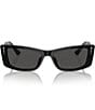 Jimmy Choo Women's JC5002BU 55mm Rectangle Sunglasses, Color:Black - Image 2