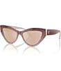 Color:Pink Gradient Glitter - Image 1 - Women's JC5004 55mm Cat Eye Sunglasses