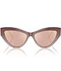 Color:Pink Gradient Glitter - Image 2 - Women's JC5004 55mm Cat Eye Sunglasses
