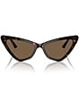 Color:Havana - Image 2 - Women's JC5008 55mm Havana Cat Eye Sunglasses
