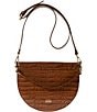 Color:Saddle - Image 2 - Forget Me Not Croco Saddle Bag