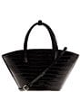 Color:Black - Image 2 - Lady's Gambit Croco Mini Tote Bag