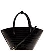 JOANNA MAXHAM Lady's Gambit Croco Mini Tote Bag, Color:Black - Image 2