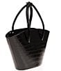 Color:Black - Image 4 - Lady's Gambit Croco Mini Tote Bag