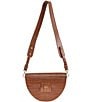 Color:Saddle - Image 2 - Lune Croco Saddle Crossbody Bag