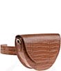 Color:Saddle - Image 4 - Lune Croco Saddle Crossbody Bag