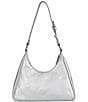Color:Silver - Image 2 - Metallic Prism Hobo Shoulder Bag