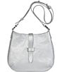 Color:Silver - Image 1 - Metallic Tulip Crossbody Bag