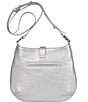 Color:Silver - Image 2 - Metallic Tulip Crossbody Bag