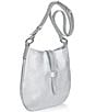 Color:Silver - Image 4 - Metallic Tulip Crossbody Bag