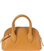 Color:Mustard Yellow - Image 2 - Mini Lady D Leather Satchel Bag