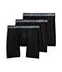 Color:Black - Image 1 - Signature Microfiber Eco 9#double; Solid Long Leg Boxer Brief 3-Pack