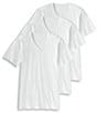 Color:White - Image 1 - Signature Pima Cotton V-Neck T-shirts 3-Pack