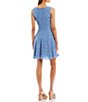 Color:Cornflower - Image 2 - Sleeveless Scalloped Round Neckline Lace A-line Dress