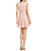 Color:Blush Rose - Image 2 - Sleeveless Scalloped Round Neckline Lace A-line Dress